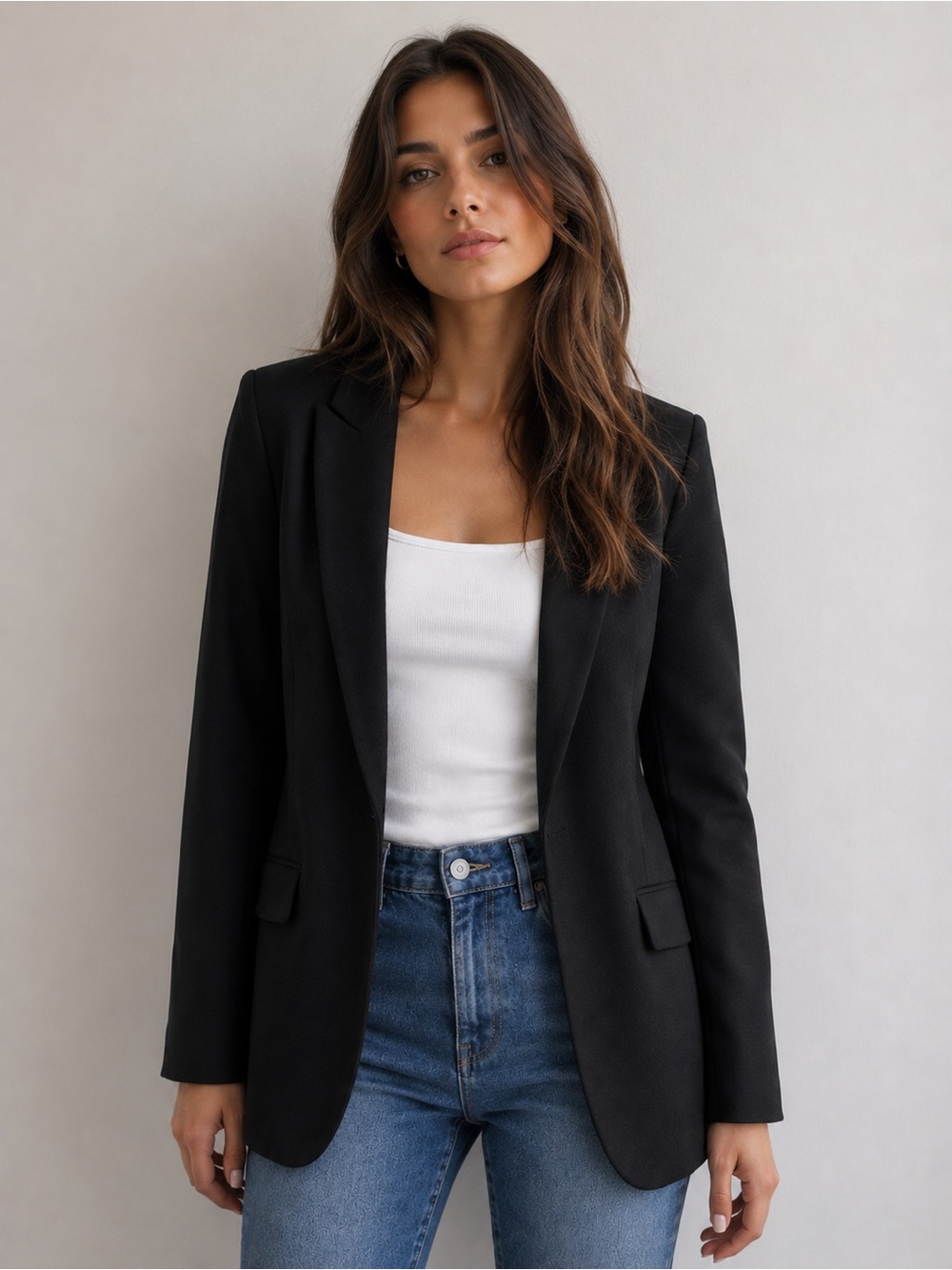 Express Women's Black Tailored Blazer with flap pockets - Size Medium